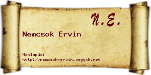 Nemcsok Ervin névjegykártya